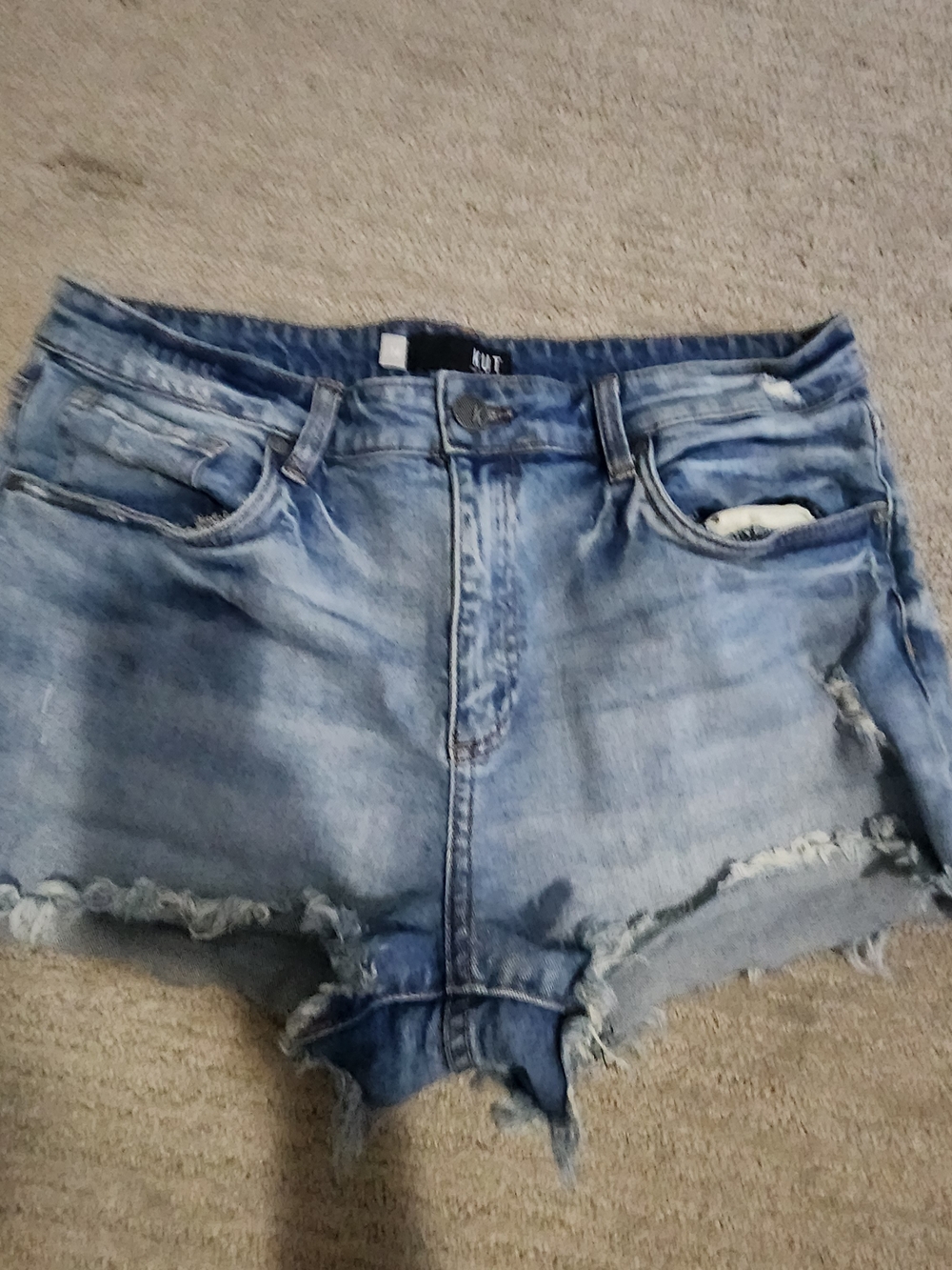 Kut from the Kloth Light Wash Distressed Denim Cutoff Shorts